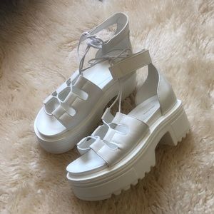 White Chunky Platform Sandals